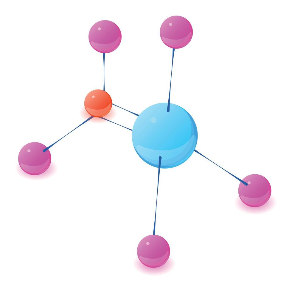 Electrons molecule icon, isometric style vector