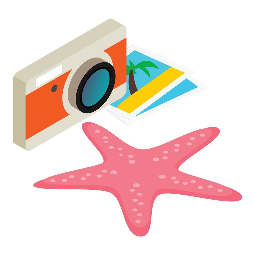 Summer travel icon, isometric style vector