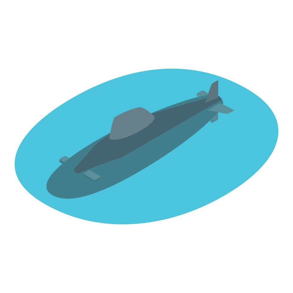 Submarine icon, isometric style vector