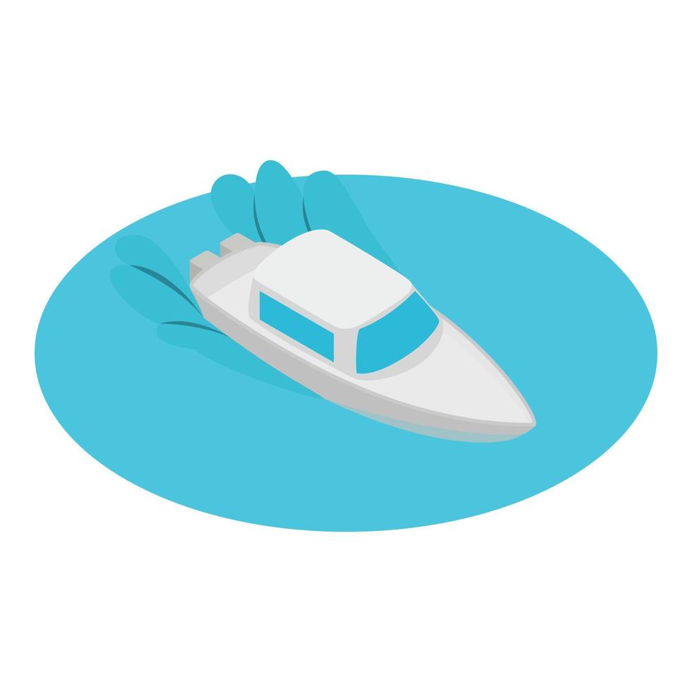 Yacht icon, isometric style vector
