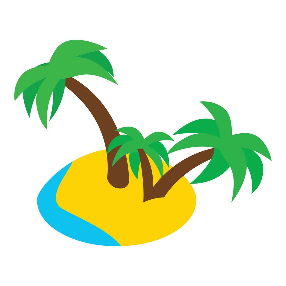 Tropical island icon, isometric style vector