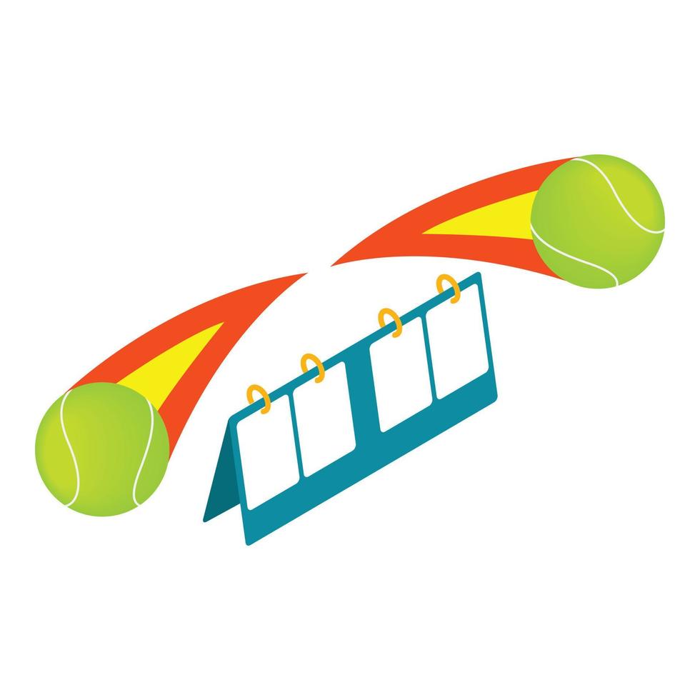 Tennis scoreboard icon, isometric style vector