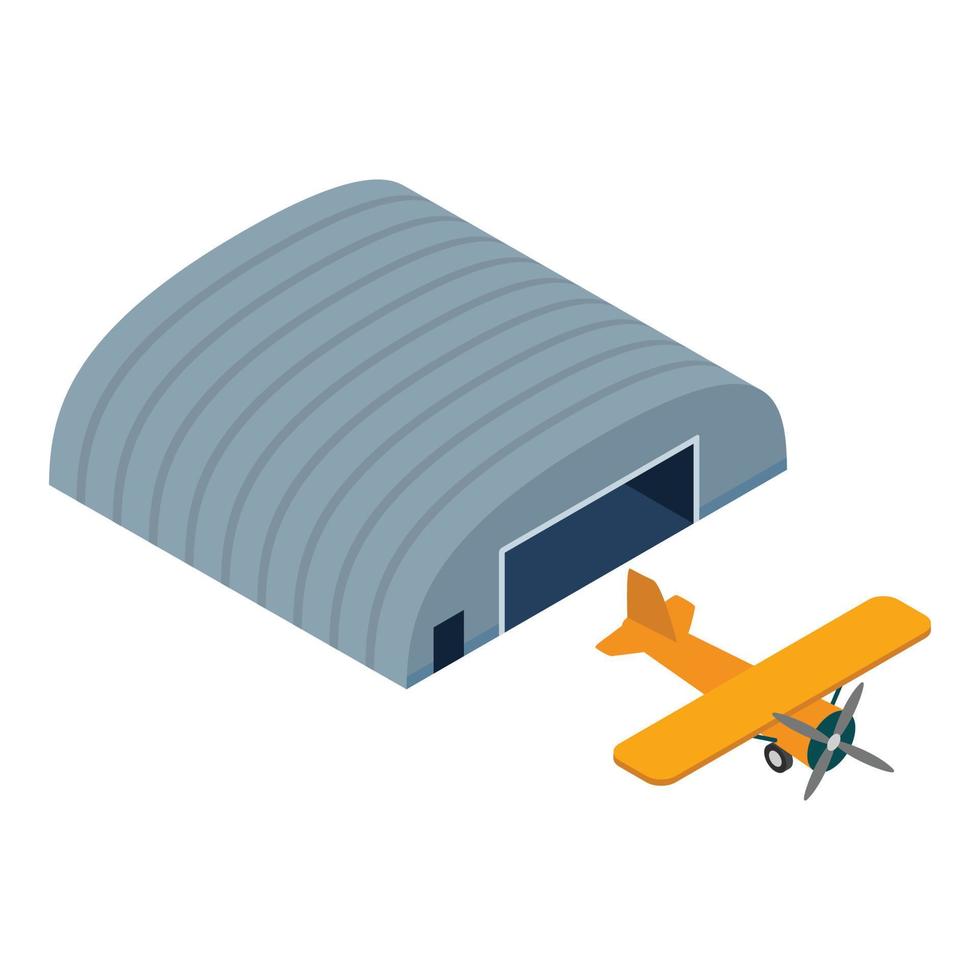 Light aircraft icon, isometric style vector