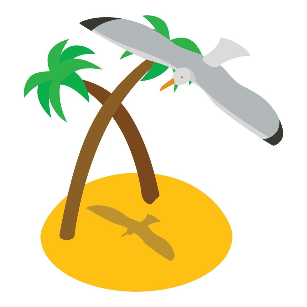 Summer beach icon, isometric style vector