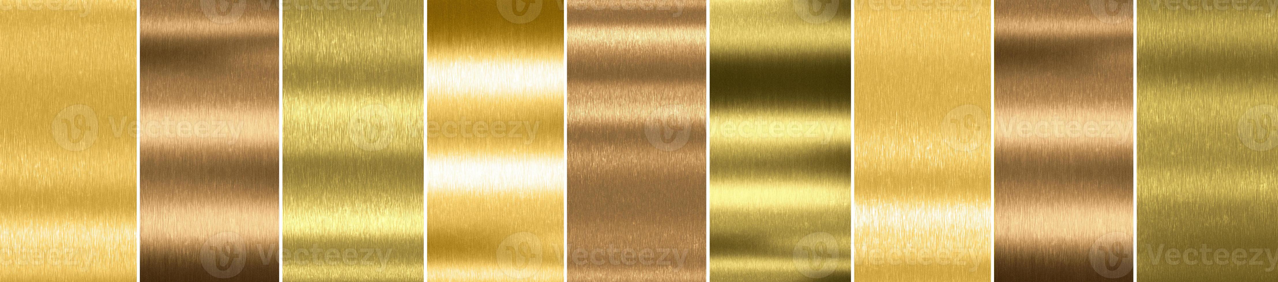 Gold, silver and bronze collection. Metal background. 3d rendering photo