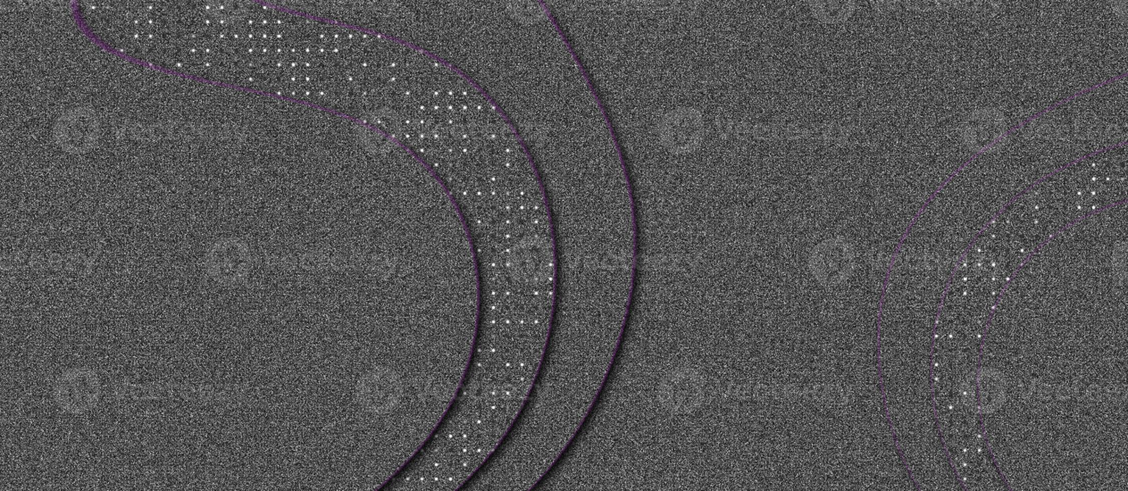 Abstract realistic papercut decoration textured with wavy layers and halftone effect pattern. Luxury elegant background with glitters element and dots particle on dark black surface. photo