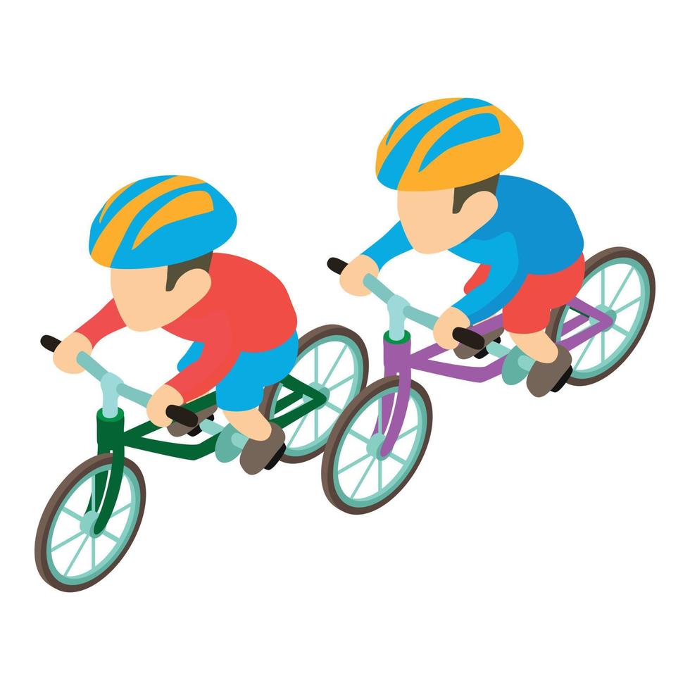 Professional cyclist icon, isometric style vector