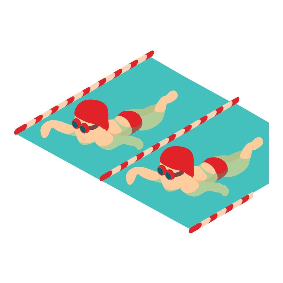 Swimmer man icon, isometric style vector