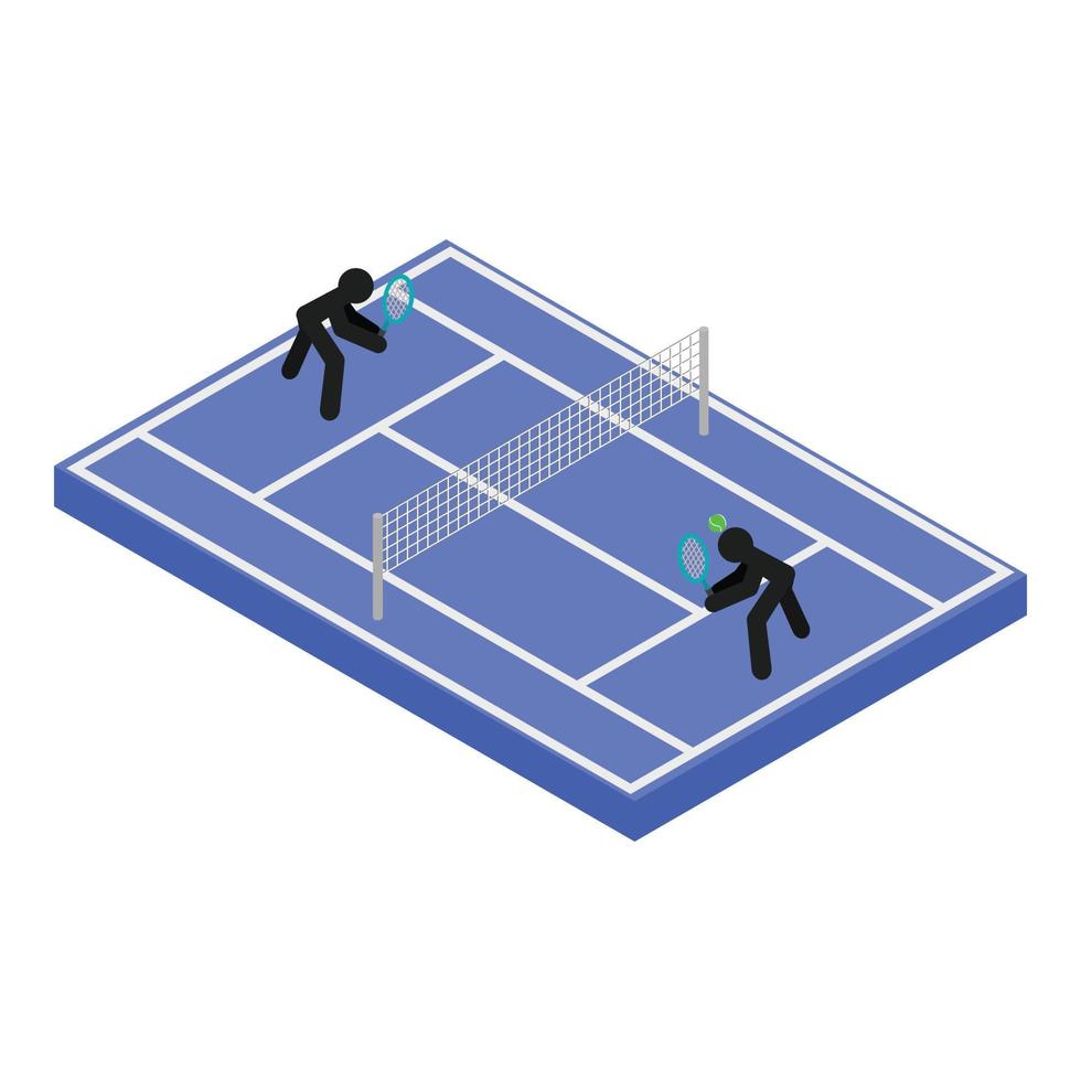 icono de partido de tenis, estilo isométrico vector