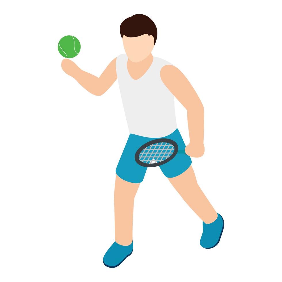 icono de jugador de tenis, estilo isométrico vector