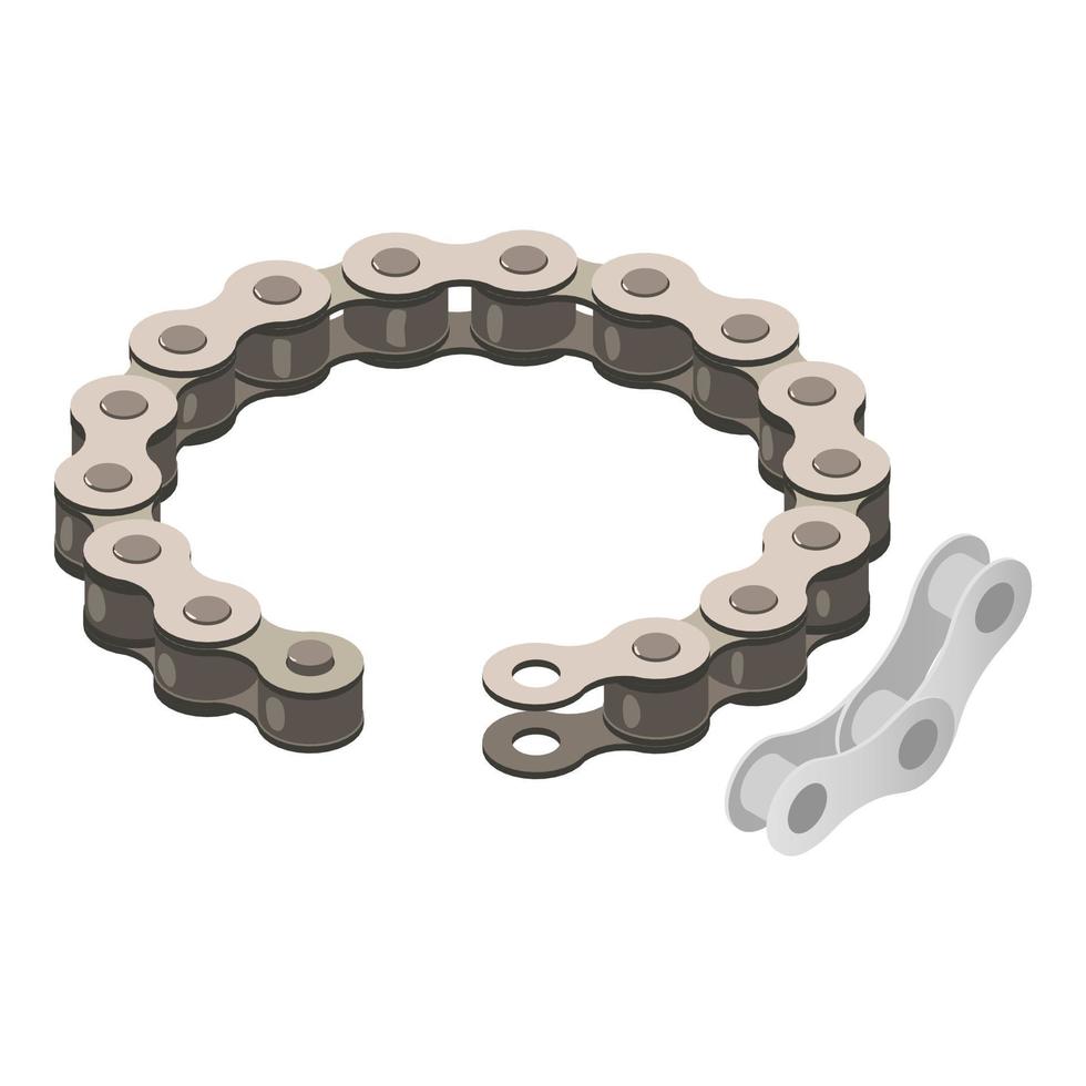 Bicycle chain icon, isometric style vector
