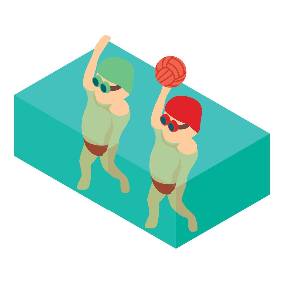 Waterpolo player icon, isometric style vector