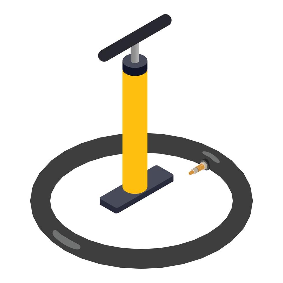 Bicycle pump icon, isometric style vector