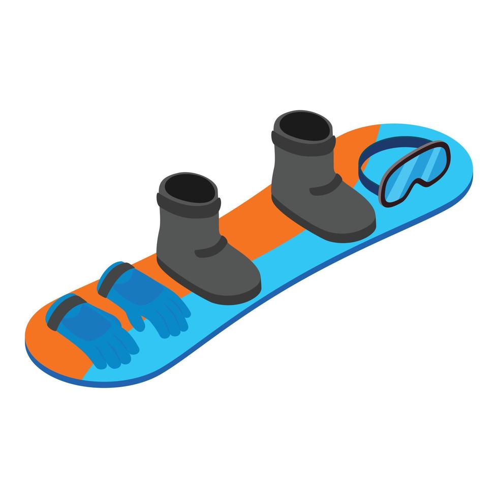 Snowboard equipment icon, isometric style vector