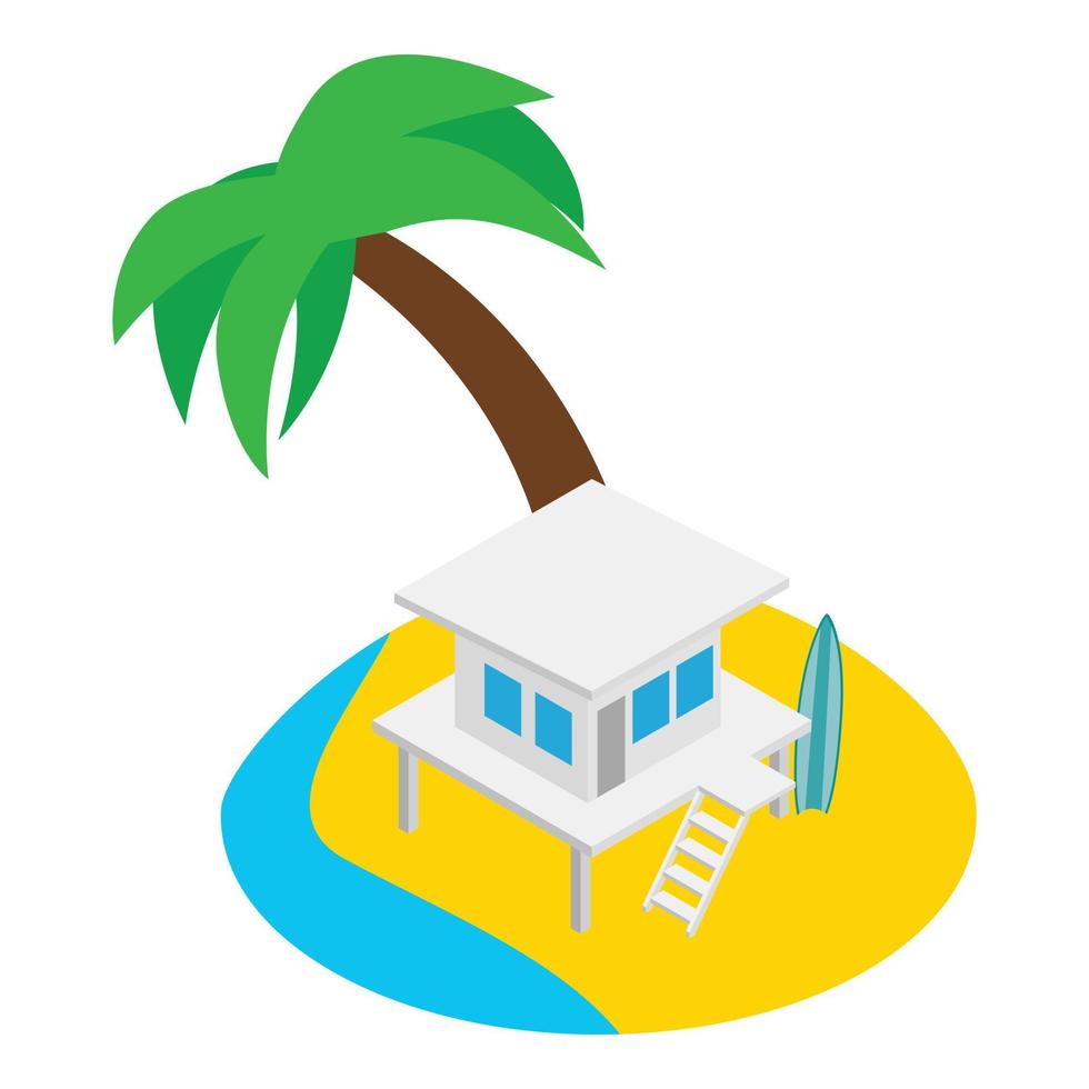 icono de playa sur, estilo isométrico vector