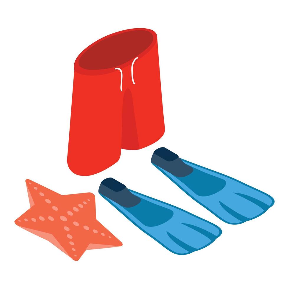 Swim time icon, isometric style vector