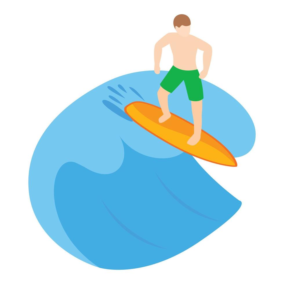 icono de la escuela de surf, estilo isométrico vector