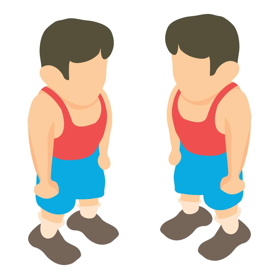 Wrestler icon, isometric style vector