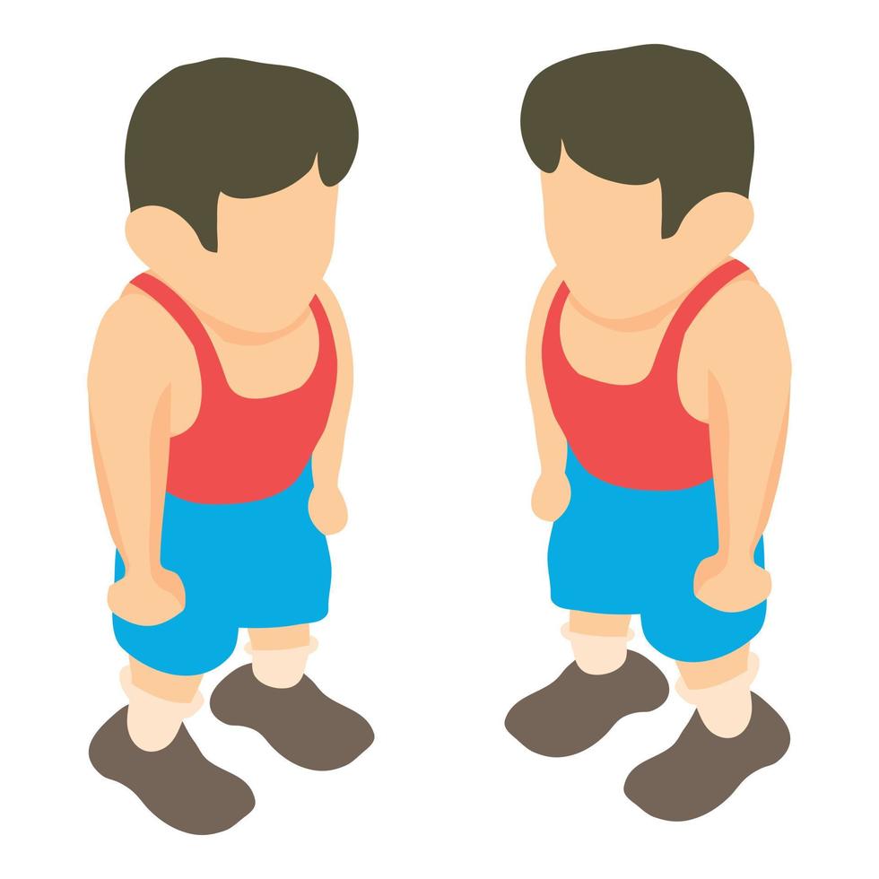 Wrestler icon, isometric style vector