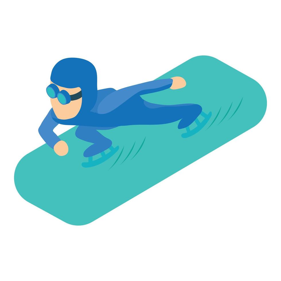 Speed skater icon, isometric style vector