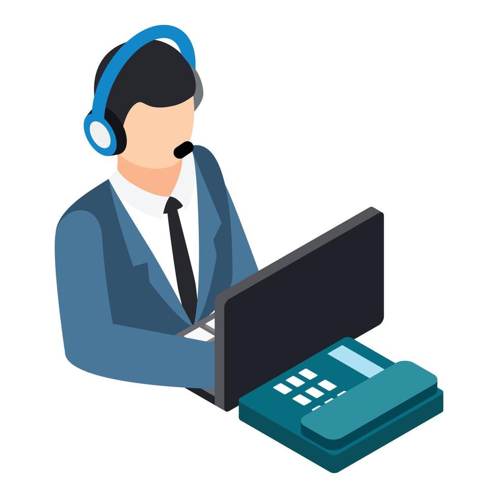 Online conference icon, isometric style vector