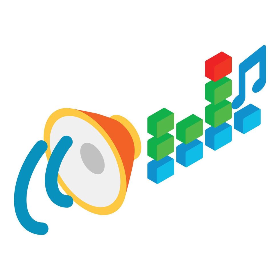 Music playback icon, isometric style vector