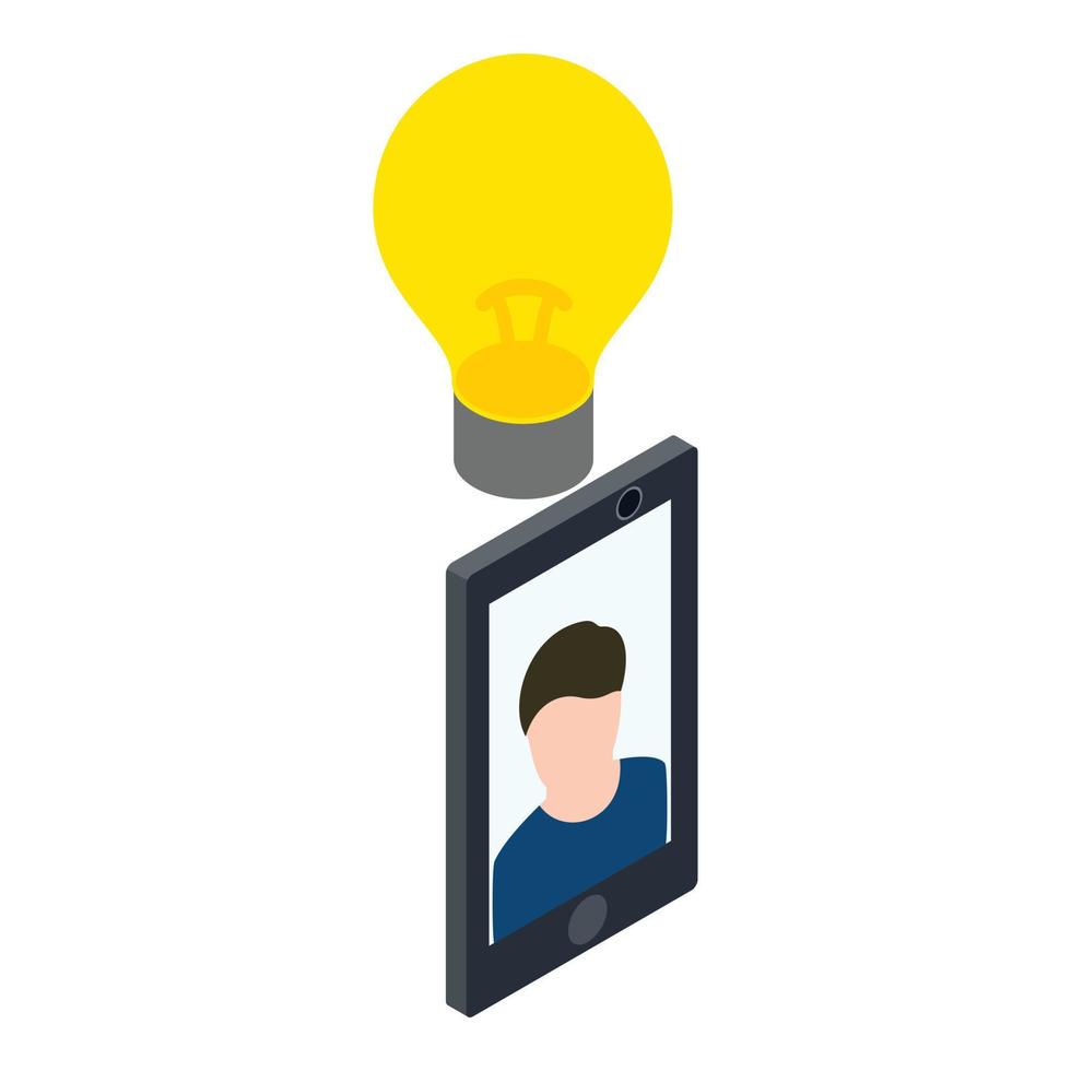 Smart light icon, isometric style vector