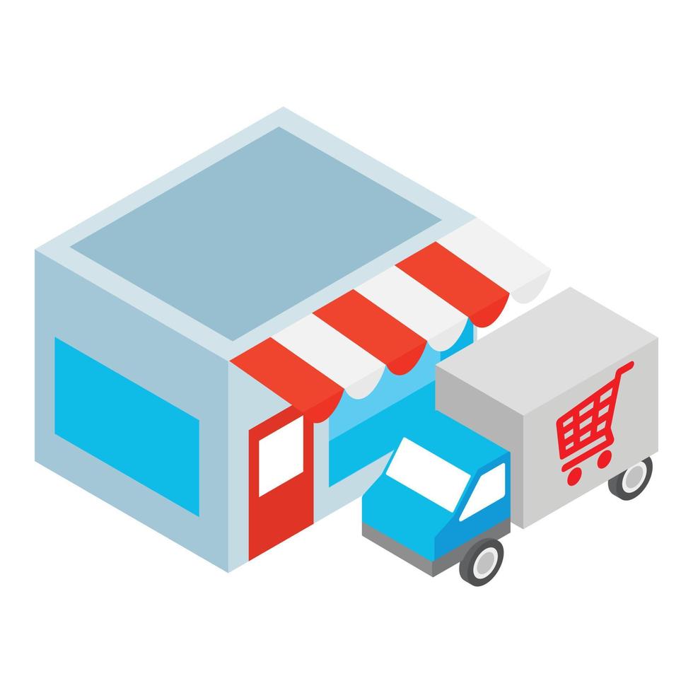 Delivery service icon, isometric style vector