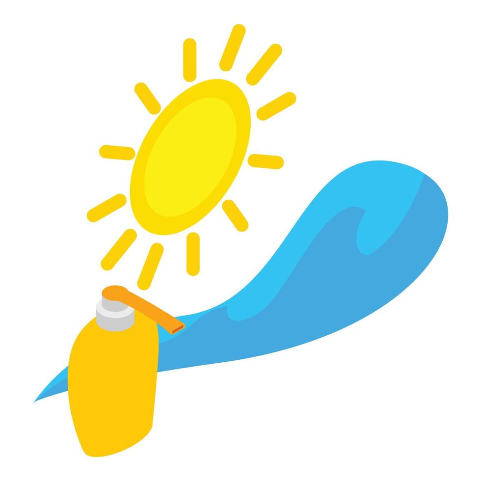 Summertime icon, isometric style vector