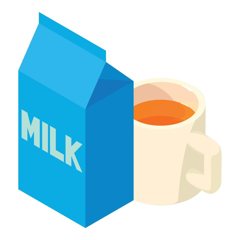 Tea time icon, isometric style vector
