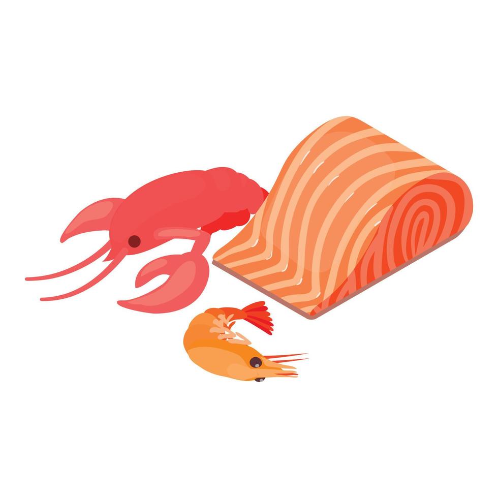 icono de comida de sushi, estilo isométrico vector