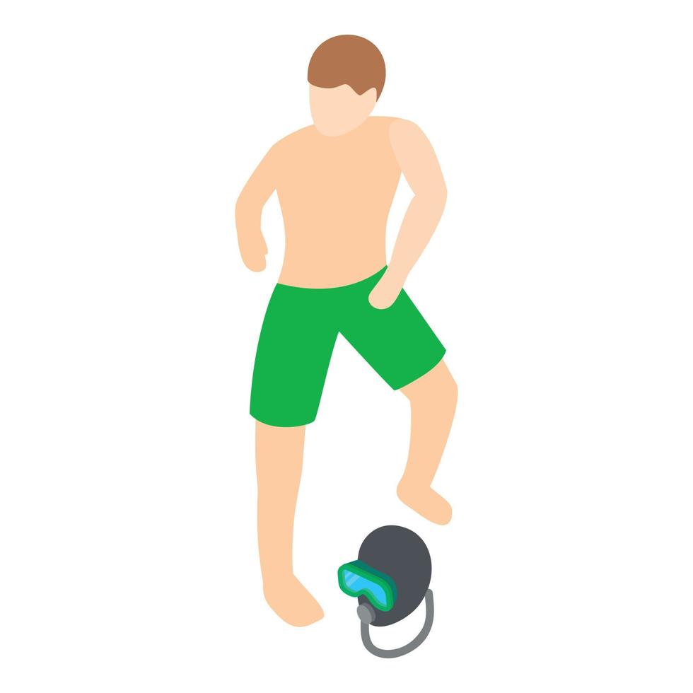 Diver icon, isometric style vector