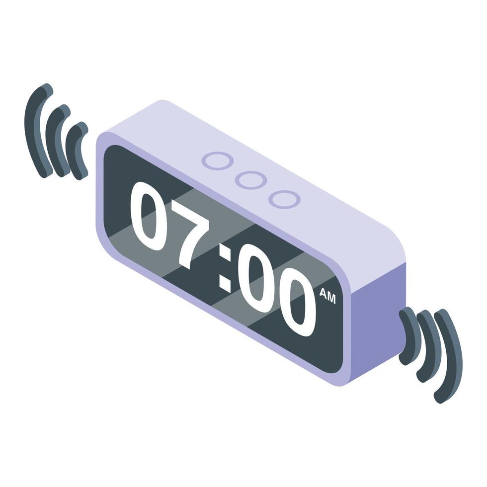 icono de despertador digital vector isométrico. reloj temporizador