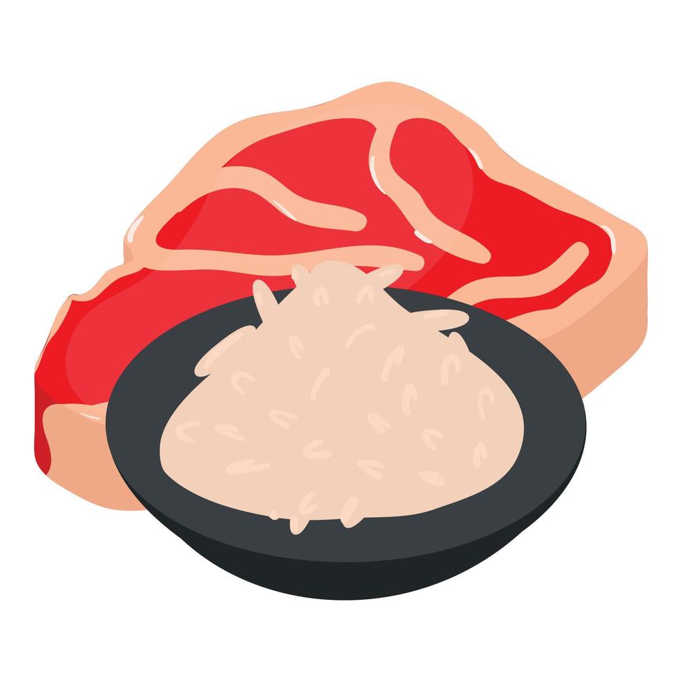 Restaurant food icon, isometric style vector