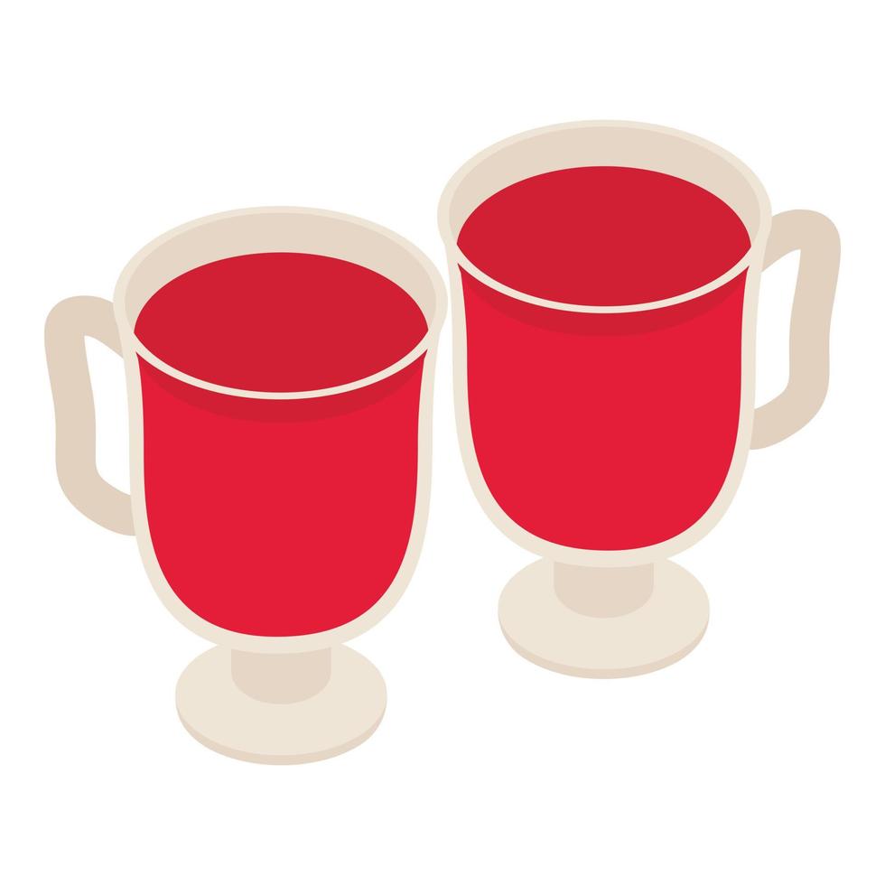 Hot drink icon, isometric style vector