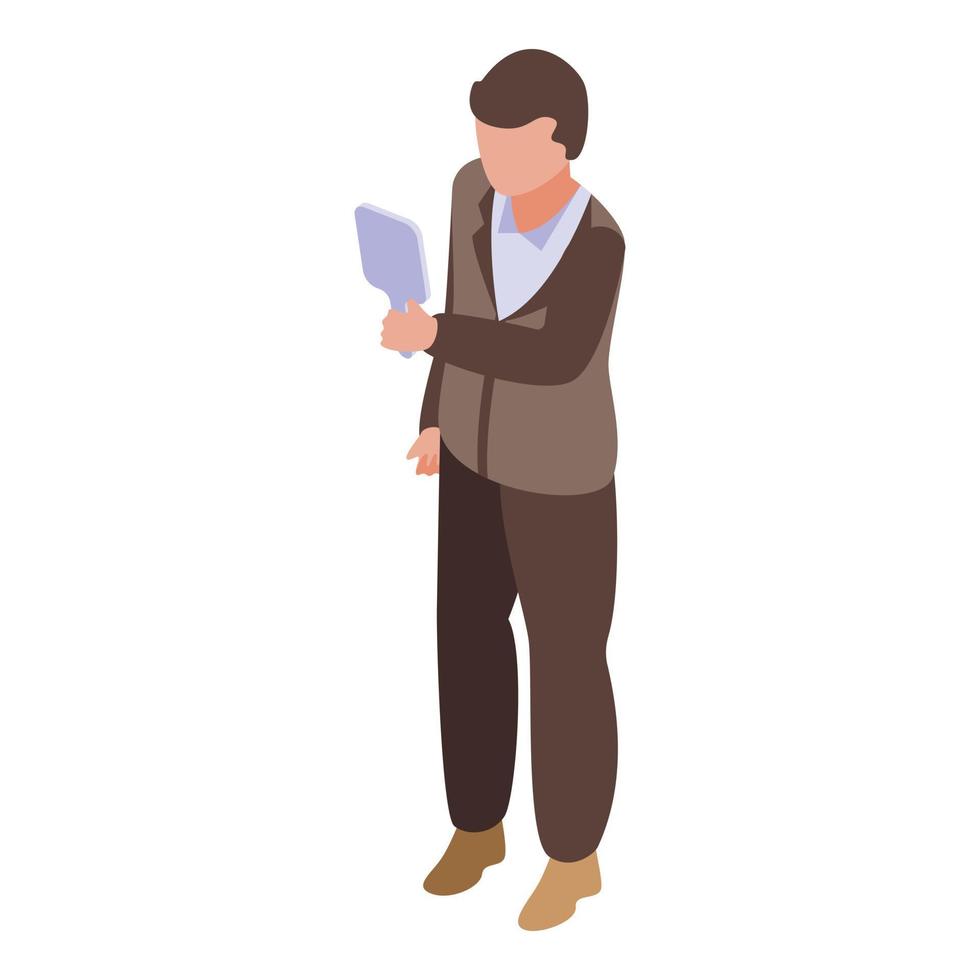 Egoist man icon isometric vector. Egocentric boss vector