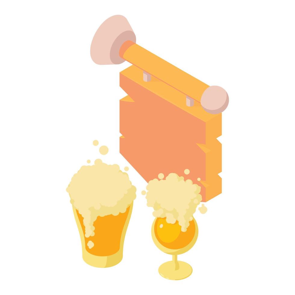 Beer party icon, isometric style vector