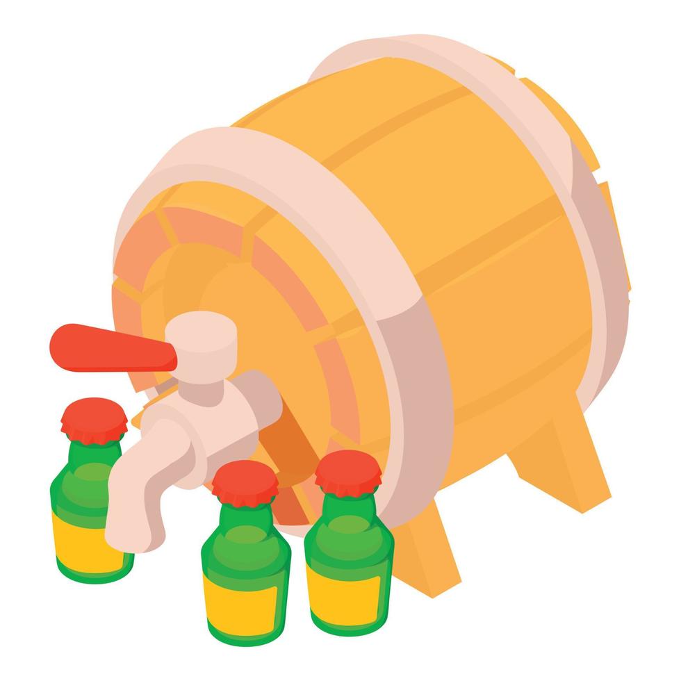 icono del festival de la cerveza, estilo isométrico vector