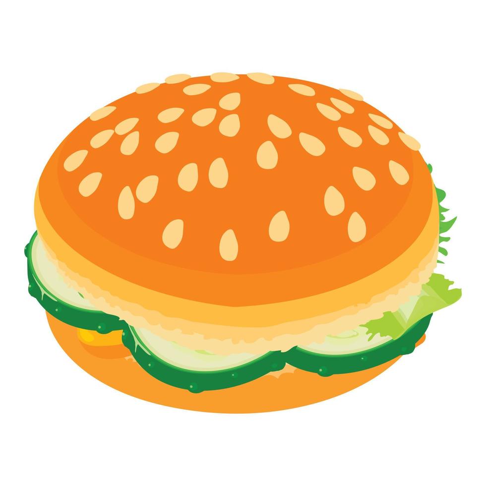 Burger small icon, isometric style vector
