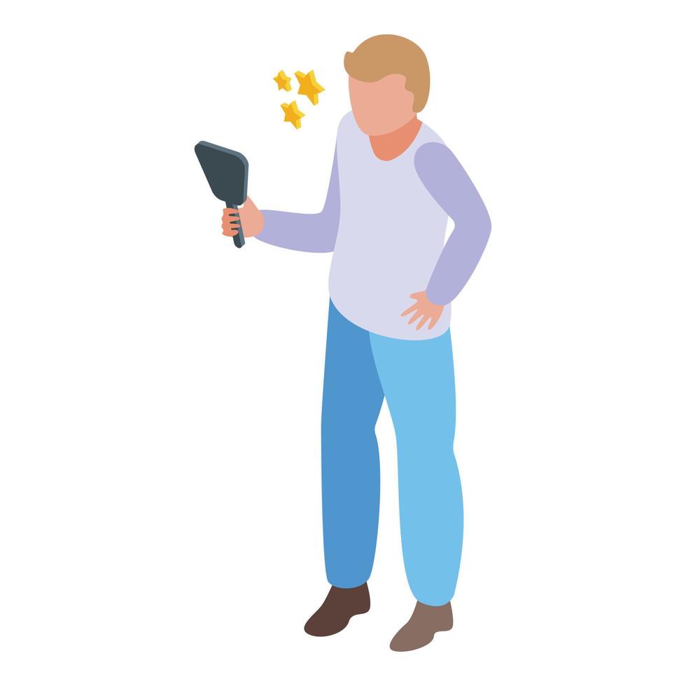 Narcissist man icon isometric vector. Selfish ego vector