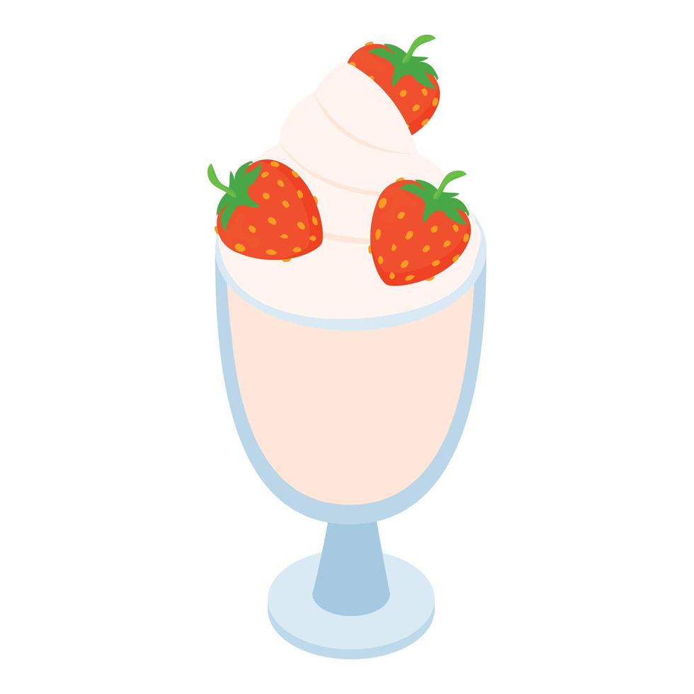 icono de postre de leche, estilo isométrico vector