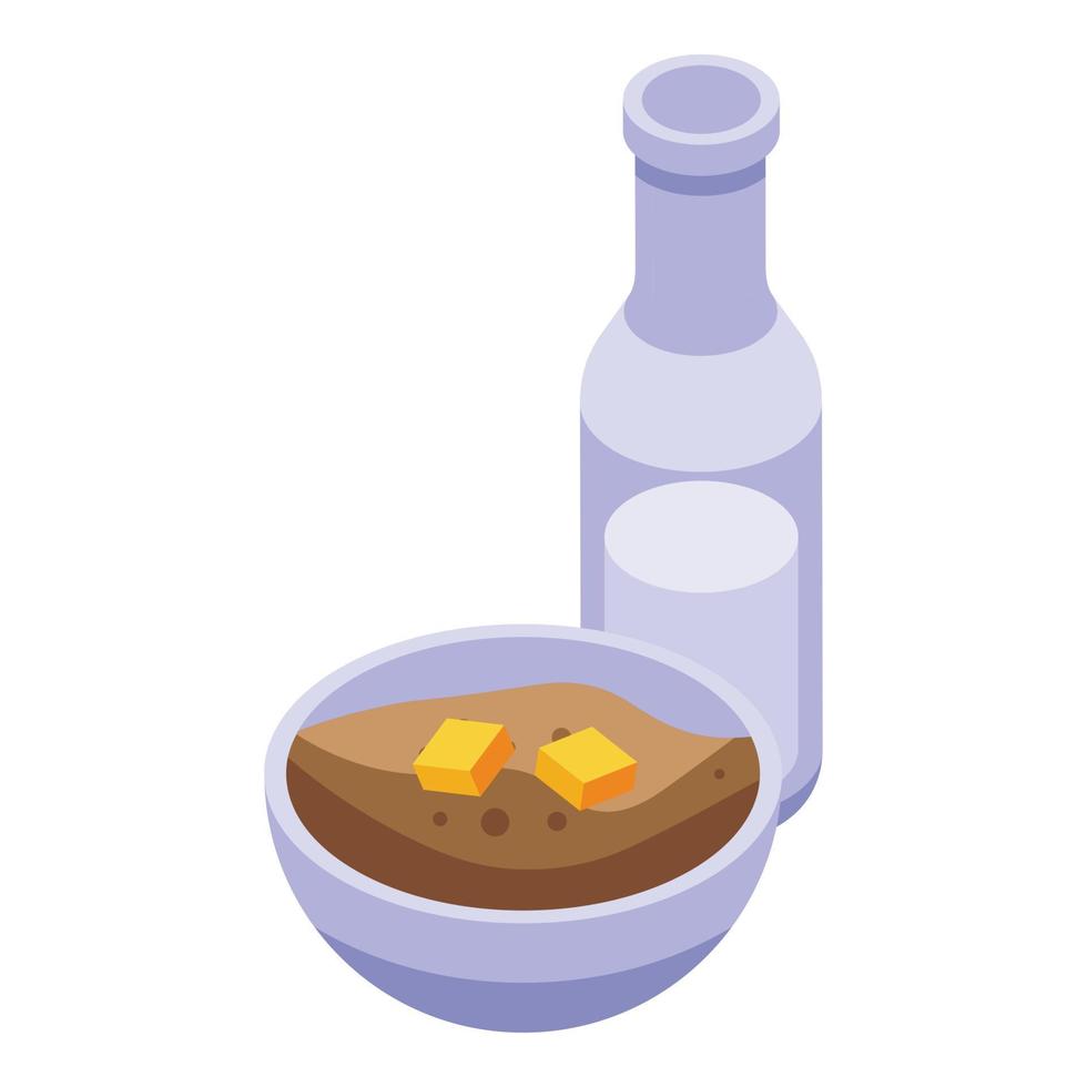 Fitness blog food icon, isometric style vector