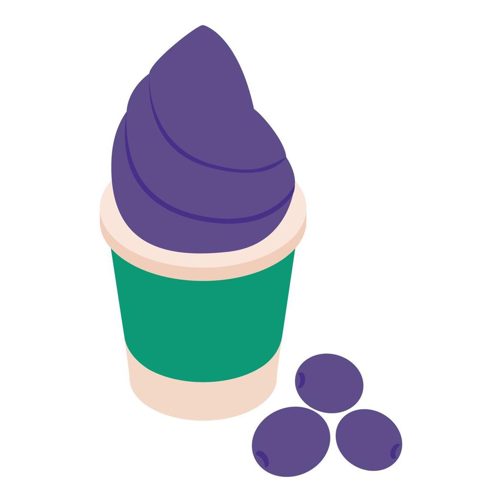 icono de yogur congelado, estilo isométrico vector