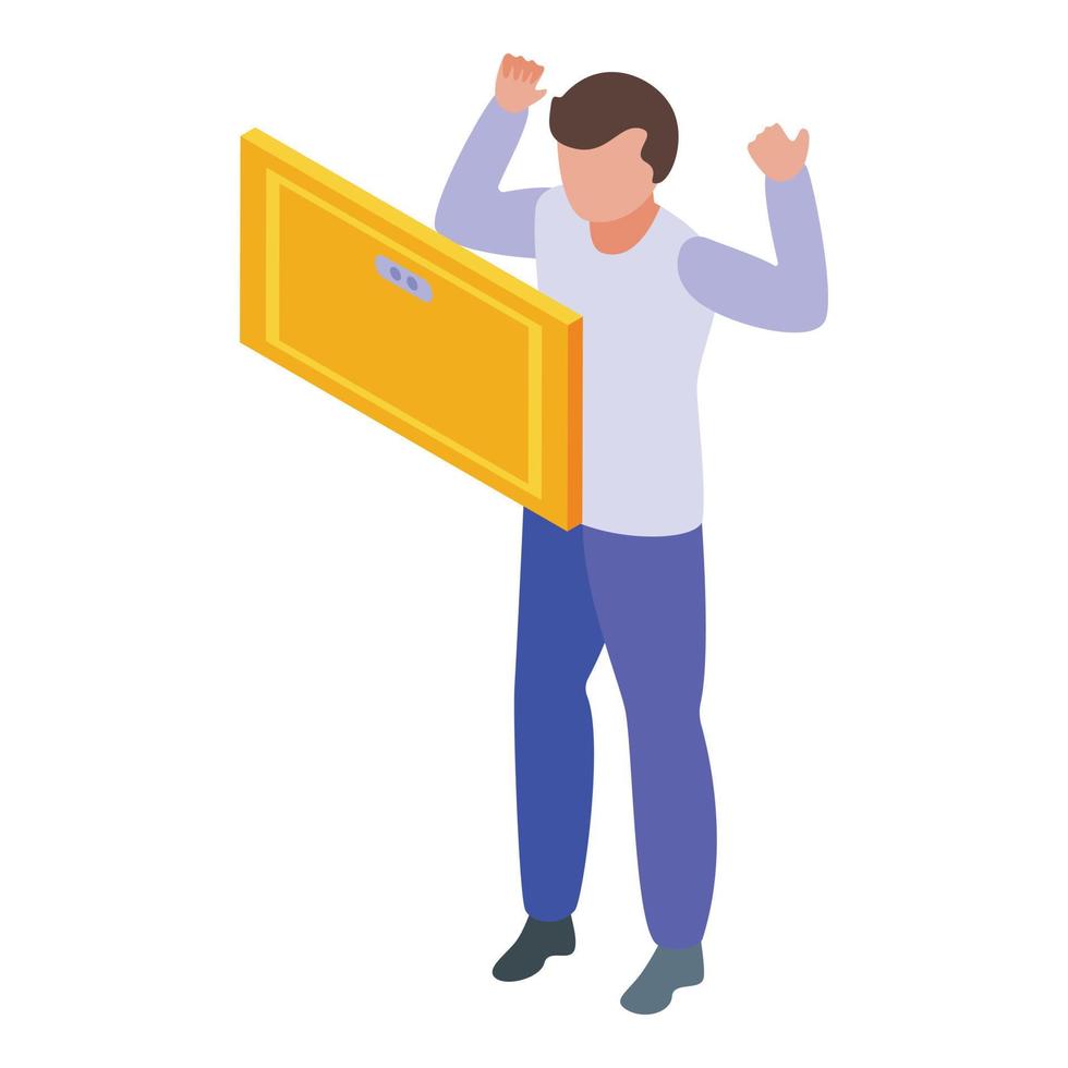 Egocentric man icon isometric vector. Ego narcissism vector