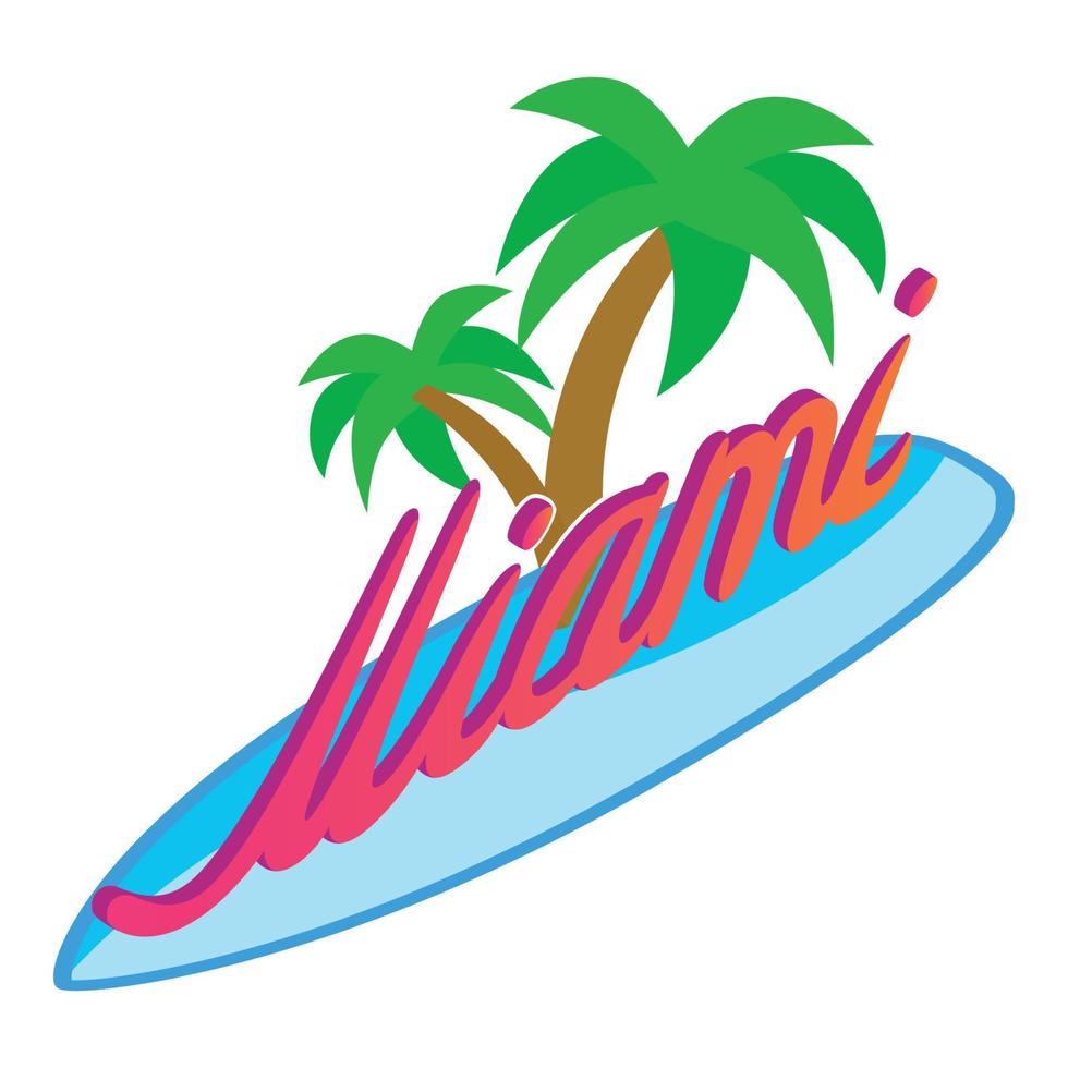 Tropical beach icon, isometric style vector