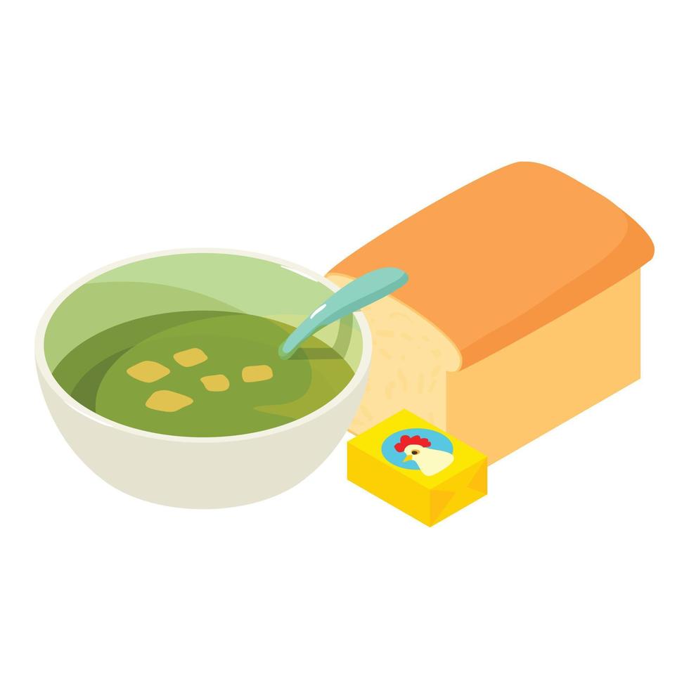 icono de comida casera, estilo isométrico vector