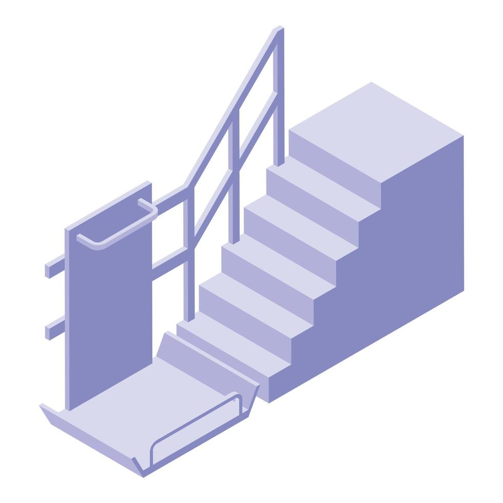 Accessible stairs icon isometric vector. Wheelchair environment vector