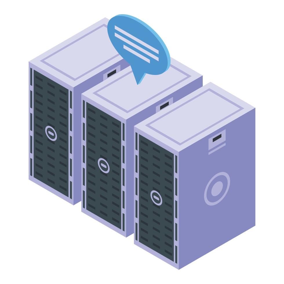 Server data icon isometric vector. Center network vector