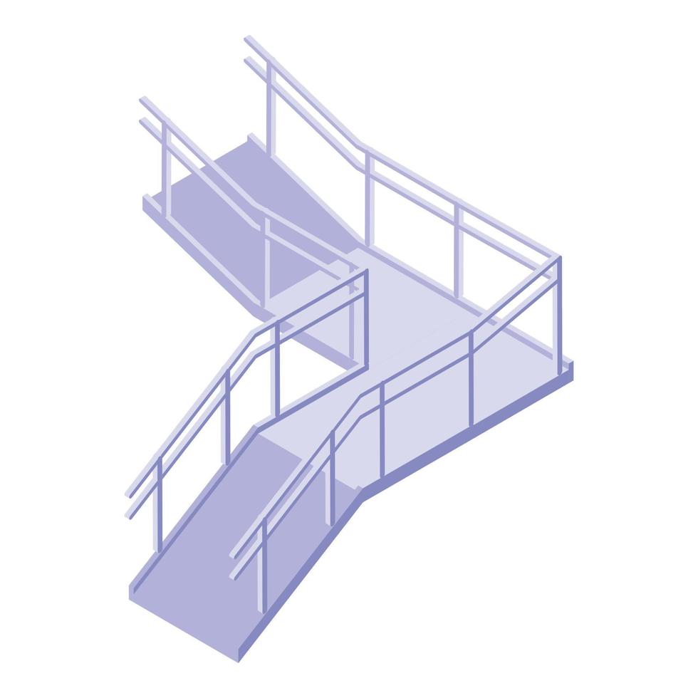 Long ramp icon isometric vector. Hospital disabled ramp vector