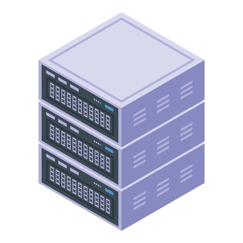 Block chain server icon, isometric style vector